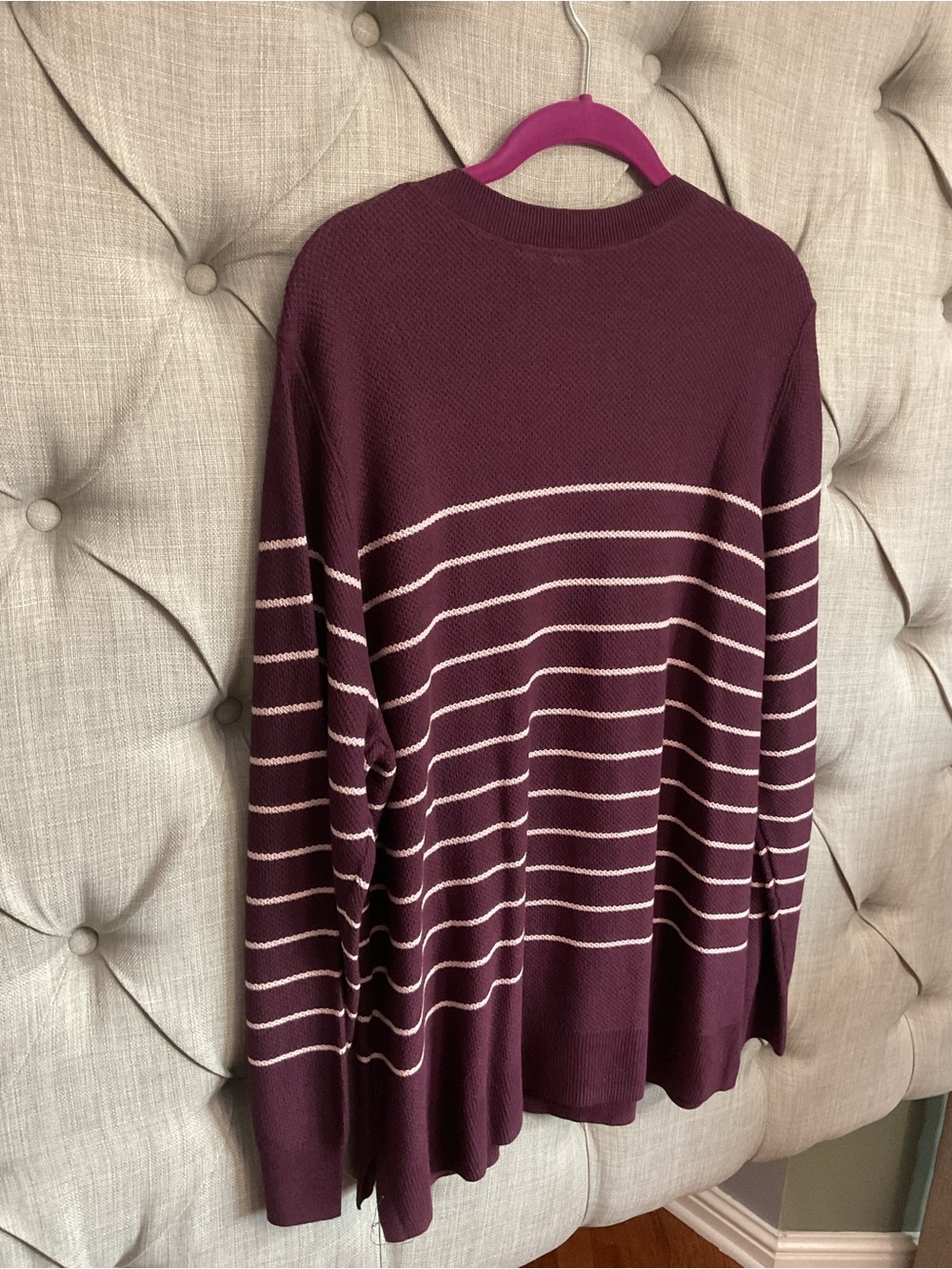 GAP Women’s Burgundy Striped Crewneck Sweater